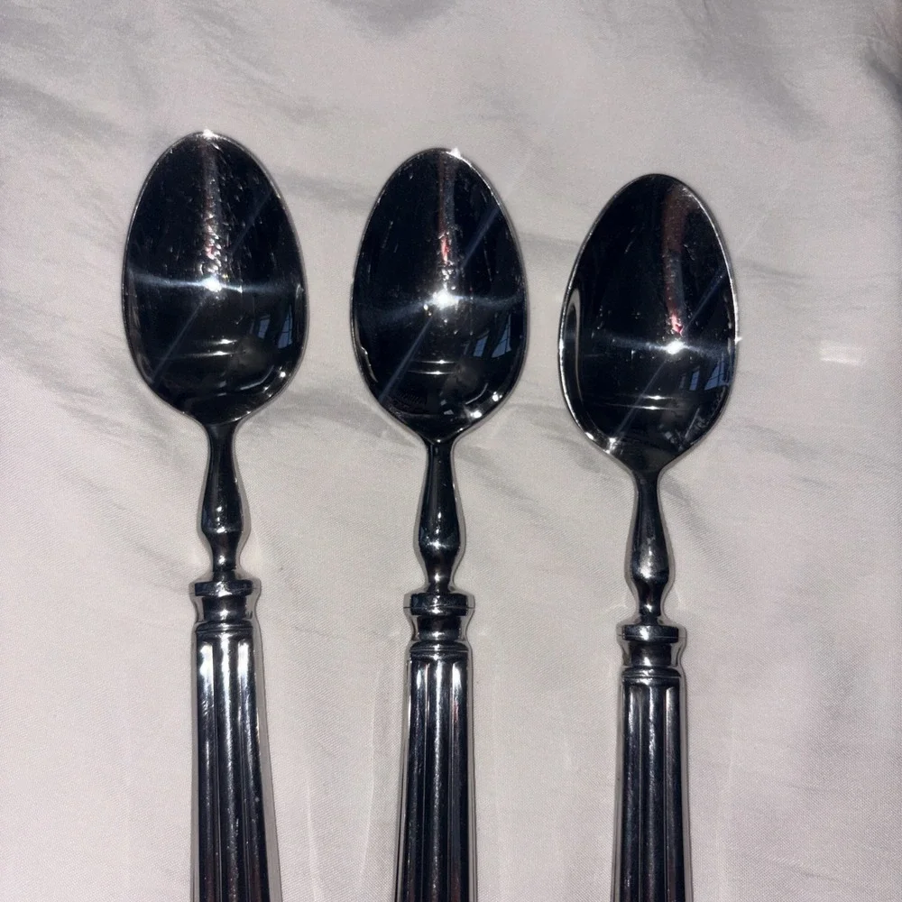Pottery Barn TOULOUSE Soup Spoons (Set of 3) 18/10 Stainless Portugal 7 5/8